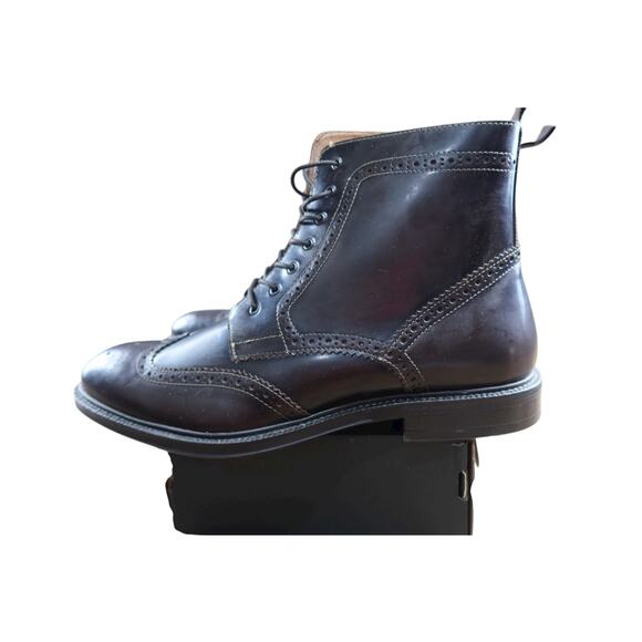 Stafford Brogue Cap Toe Lace- Up Boots Brown Leather Men's 11 - Picture 2 of 9